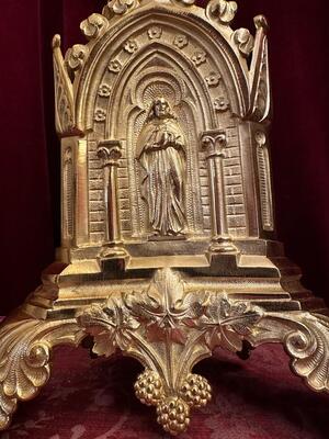 Candle Holders Measures Without Pin style Gothic - Style en Bronze / Polished and Varnished, France 19 th century ( Anno 1885 )