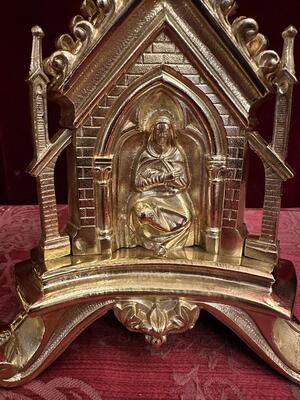 Candle Holders Measures Without Pin style Gothic - Style en Bronze / Polished and Varnished, France 19 th century ( Anno 1885 )