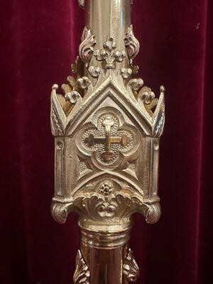 Pair Gothic - Style Candle Holders Measures Without Pin