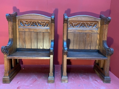 Choir - Stalls style Gothic - style en Oak Wood, England 19 th century