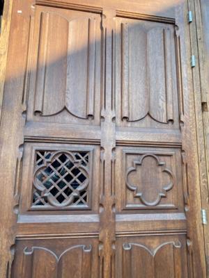 Church Doors style Gothic - style en Oak wood, Belgium  19 th century