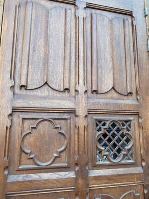 Church Doors style Gothic - style en Oak wood, Belgium  19 th century