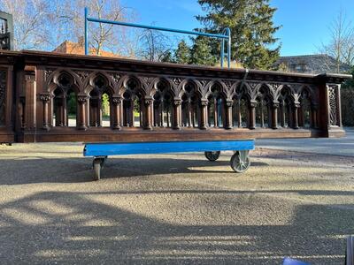 Communion Rails style Gothic - Style en Oak wood, Belgium  19 th century ( Anno 1885 )