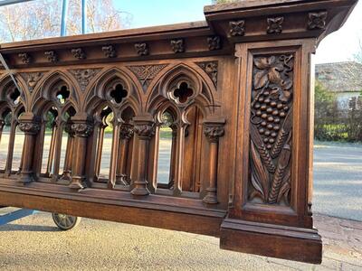 Communion Rails style Gothic - Style en Oak wood, Belgium  19 th century ( Anno 1885 )