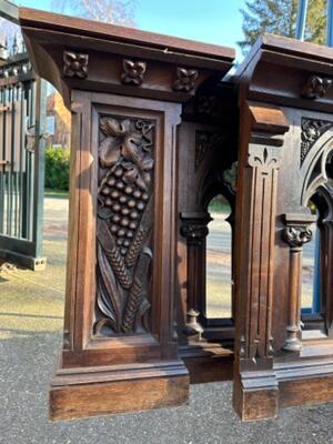 Communion Rails style Gothic - Style en Oak wood, Belgium  19 th century ( Anno 1885 )