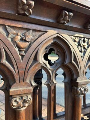 Communion Rails style Gothic - Style en Oak wood, Belgium  19 th century ( Anno 1885 )