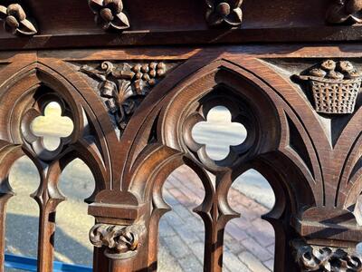 Communion Rails style Gothic - Style en Oak wood, Belgium  19 th century ( Anno 1885 )