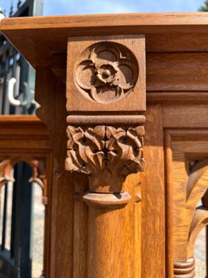 Communion Rails  style Gothic - Style en Oak wood, Belgium  19 th century ( Anno 1875 )