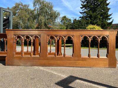 Communion Rails  style Gothic - Style en Oak wood, Belgium  19 th century ( Anno 1875 )