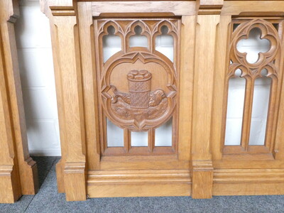 Communion Rails  style Gothic - Style en Oak, Belgium  19 th century