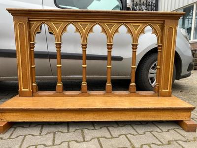 Communion Rails style Gothic - style en Oak wood, Belgium 19 th century