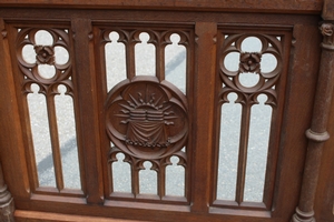 Communion Rails. Measures Each. style Gothic - style en Oak wood, Belgium 19th century