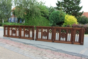 Communion Rails. Measures Each. style Gothic - style en Oak wood, Belgium 19th century