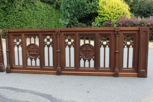 Communion Rails. Measures Each. style Gothic - style en Oak wood, Belgium 19th century