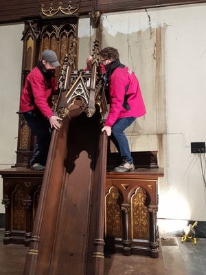 Dismantling Altars 01.2019 Belgium style Gothic - style en Oak wood, Belgium 19th century