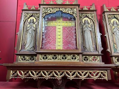 Display Cabinets For Reliquaries - Relics style Gothic - Style en Oak wood / Glass, Belgium  19 th century ( Anno 1865 )