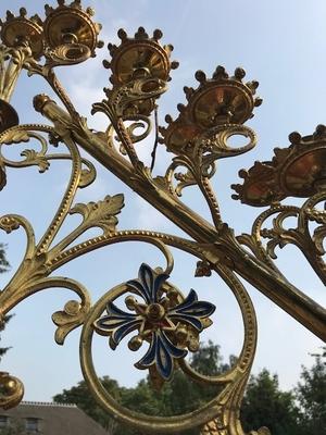 Exceptional Candle Holders style Gothic - style en Bronze / Gilt, France 19th century ( anno 1890 )