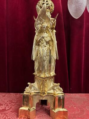 Exceptional Standing Sanctuary Lamps style Gothic - Style en Bronze / Polished and Varnished, France 19 th century ( Anno 1865 )