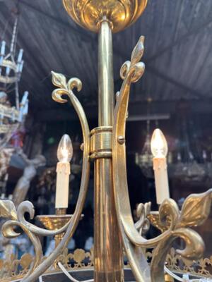 Matching Candelabra  style Gothic - Style en Brass / Bronze / Gilt, Belgium  19 th century ( Anno 1875 )