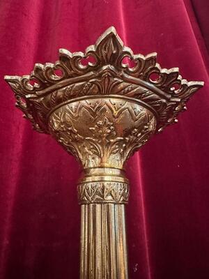 Pair Gothic - Style Matching Candle Sticks Height Without Pin.
