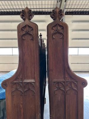 Matching Choir Seats  style Gothic - Style en Oak wood, Belgium  19 th century