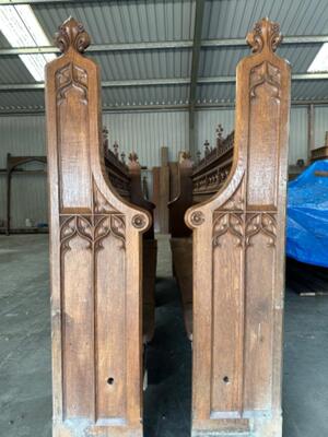 Matching Choir Seats  style Gothic - Style en Oak wood, Belgium  19 th century