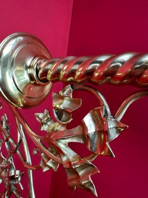 Matching Wall Candle Holders style Gothic - Style en Brass / Bronze / Polished and Varnished, Belgium  19 th century ( Anno 1885 )