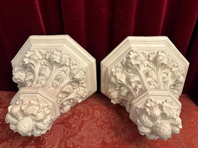 Matching Wall Pedestals style Gothic - Style en Terra - Cotta , Belgium  19 th century ( Anno 1885 )