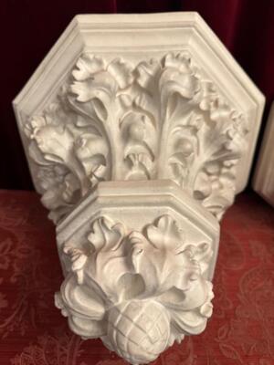 Matching Wall Pedestals style Gothic - Style en Terra - Cotta , Belgium  19 th century ( Anno 1885 )