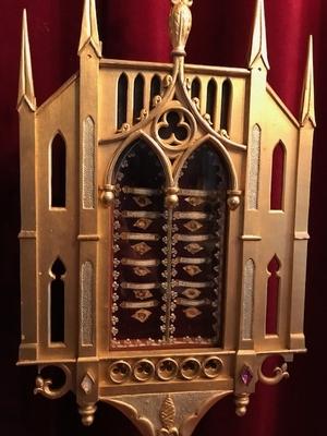 Reliquaries style Gothic - style en wood polychrome, France 19th century