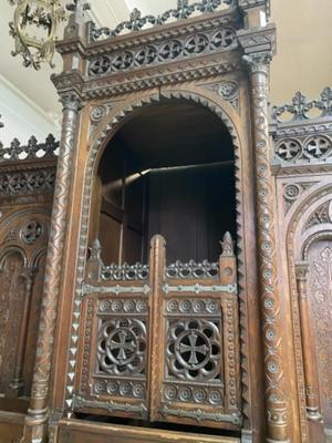 Confessionals  style Gothic - style / Romanesque en Oak wood, Roeselare St Amandus Church Belgium 19 th century ( Anno 1865 )