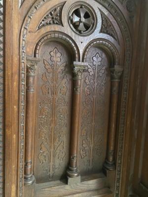 Confessionals  style Gothic - style / Romanesque en Oak wood, Roeselare St Amandus Church Belgium 19 th century ( Anno 1865 )