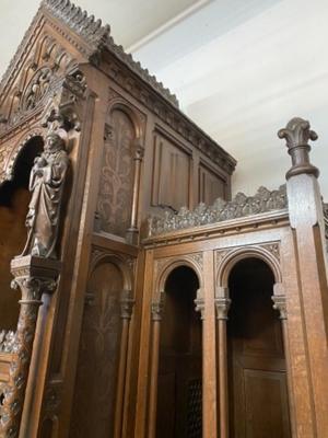 Confessionals  style Gothic - style / Romanesque en Oak wood, Roeselare St. Amandus Church Belgium 19 th century ( Anno 1865 )