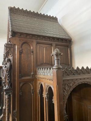 Confessionals  style Gothic - style / Romanesque en Oak wood, Roeselare St. Amandus Church Belgium 19 th century ( Anno 1865 )