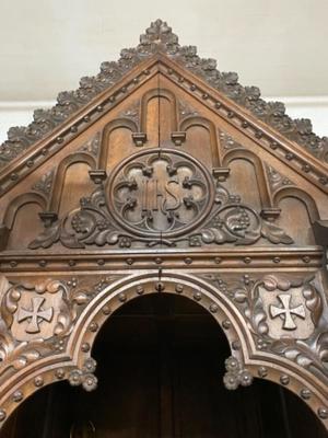 Confessionals  style Gothic - style / Romanesque en Oak wood, Roeselare St. Amandus Church Belgium 19 th century ( Anno 1865 )