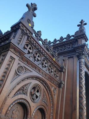 Matching Exceptional Confessionals  style Gothic - style / Romanesque en Oak wood, Roeselare St. Amandus Church Belgium 19 th century ( Anno 1865 )