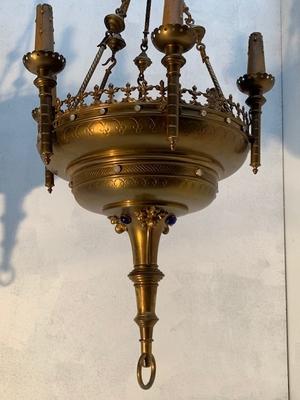 Sanctuary Lamps style Gothic - style en Brass, Belgium 19th century ( anno 1890 )