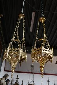 Sanctuary Lamps style Gothic - style en Bronze / Polished and Varnished, France 19th century