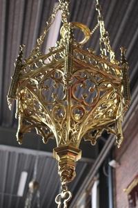 Sanctuary Lamps style Gothic - style en Bronze / Polished and Varnished, France 19th century