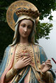 St. Joseph Statue & St. Mary style Gothic - style en plaster polychrome, Belgium 19th century