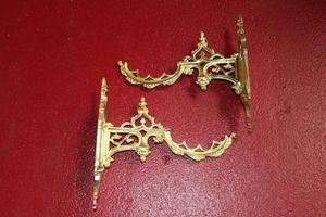 Wall Brackets style Gothic en bronze, France 19th century