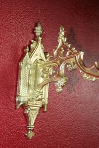 Wall Brackets style Gothic en bronze, France 19th century