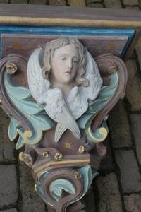 Hanging Wall Pedestals en plaster polychrome, France 19th century