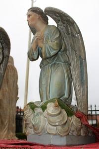 Kneeling Angels  en Terra-Cotta polychrome, France 19th century