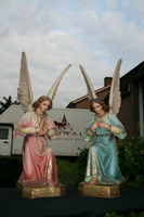 Kneeling Angels  en woodpap polychrome, Spain 19th century ( anno 1870)