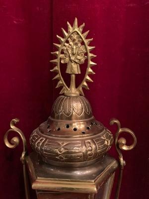 Lanterns en Brass / Bronze / Glass, Belgium 19th century