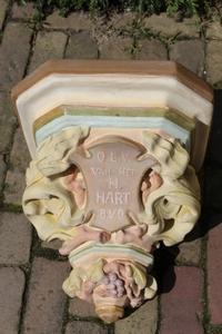 Matching Hanging Pedestals en plaster polychrome, Belgium 19th century