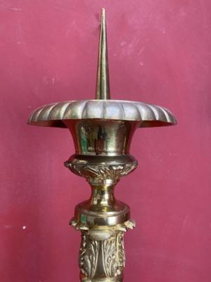 Candle Holders Measures Without Pin style Neo Baroque en Bronze Gilt, Belgium 19 th century ( Anno 1875 )