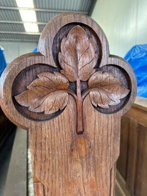 Communion Rails / Kneelers / Front Parts style Neo Classicistic en Oak wood, Netherlands  20 th century