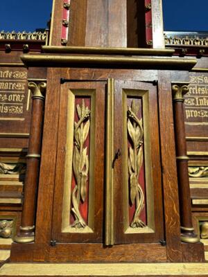 High Quality Pair Of Neoclassical Roman-Gothic-Style Side-Altars. Including The Original Altar-Stones ! style Neo Classicistic - Gothic - Style en Oak wood, Belgium  19 th century